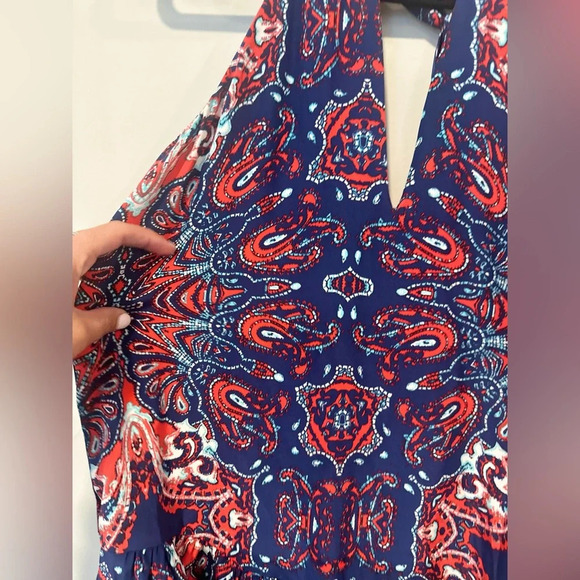 PARKER Paisley Halter Fit And Flare Dress Multi color size Small 100% Silk - Picture 3 of 14